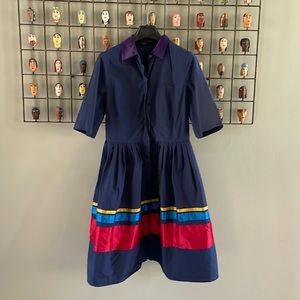 Shirtdress in Navy and Multi by Sophie Theallet for the Limited! Size 12